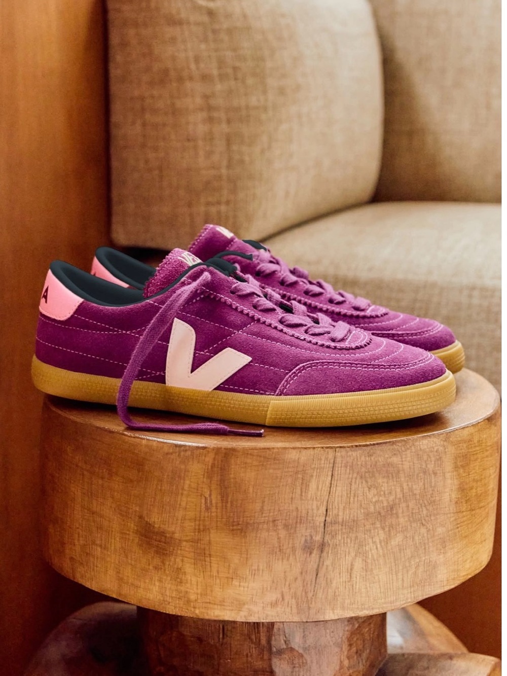 💜100% AUTHENTIC VEJA PANENKA SUEDE MAGENTA PETAL MALIBU/SZ US10/EU41💜